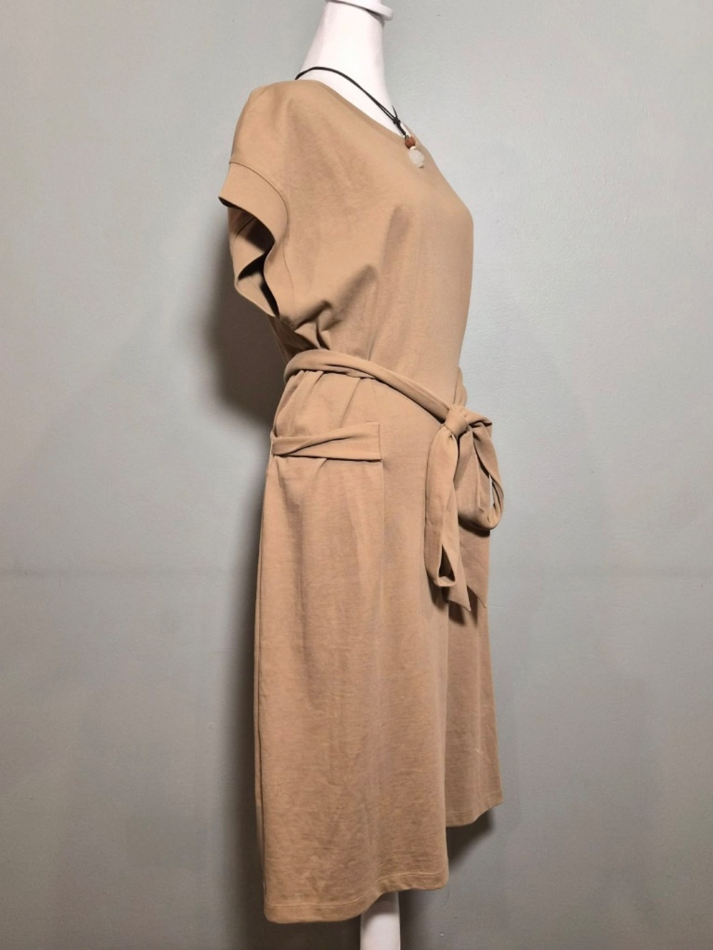 Vince 100% Cotton Plus Size Cozy New England Scandi Minimalist Posh Tan Dress 1X - Picture 2 of 8